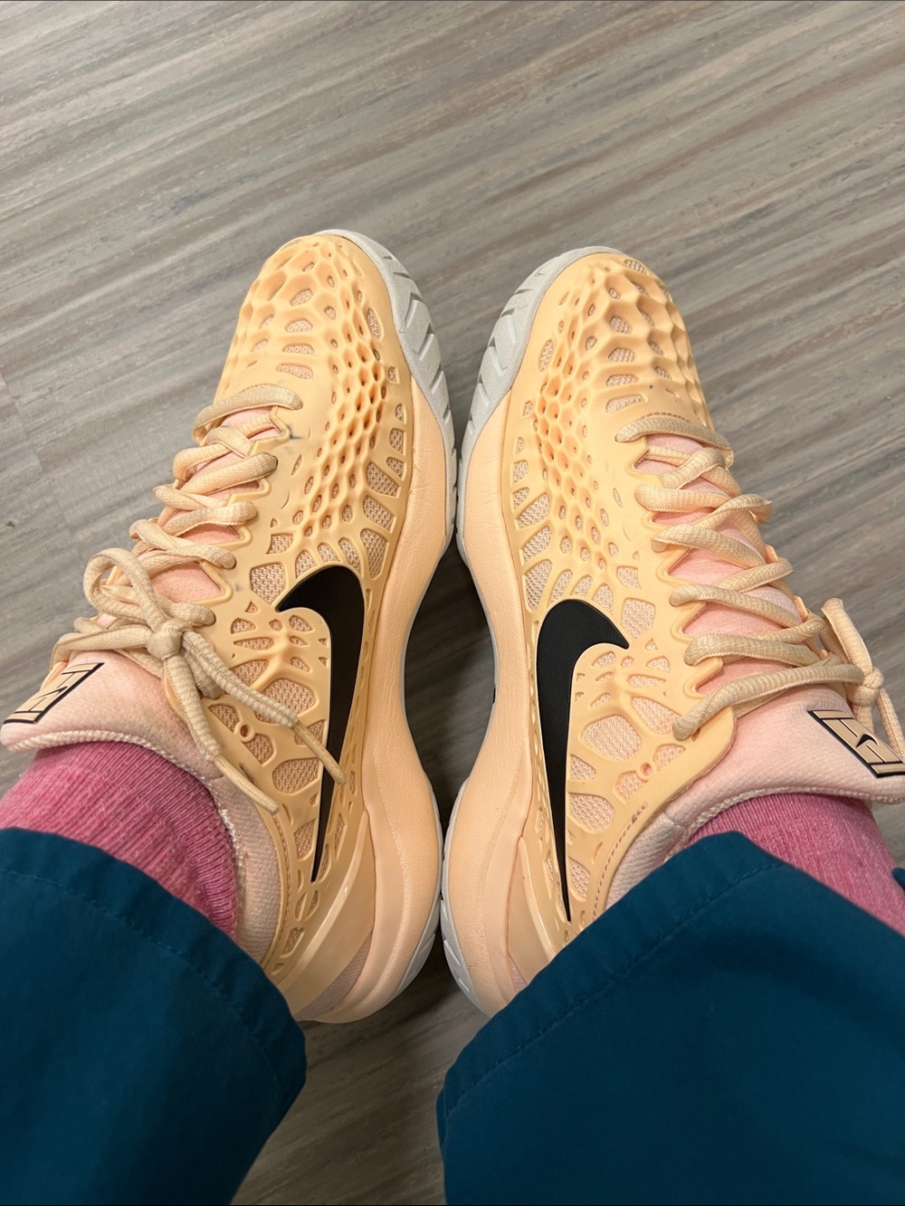 Nike Peach and Black Women's Athletic Sneakers